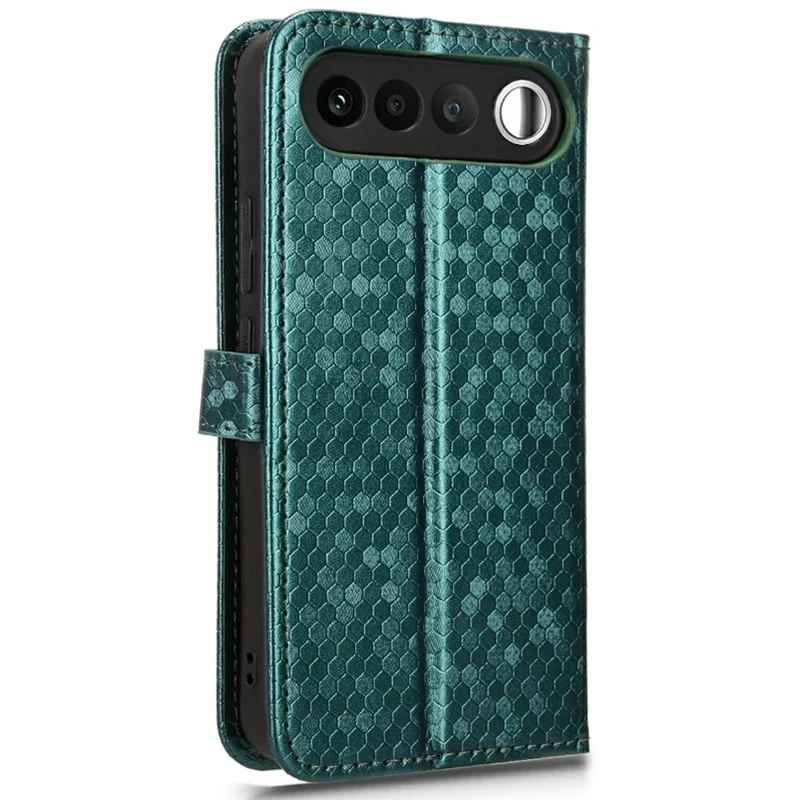 Für Realme 16 5G Brieftaschenhülle mit Punkt-Muster-Prägung, PU-Leder-Handyhülle mit Handschlaufe - Grün
