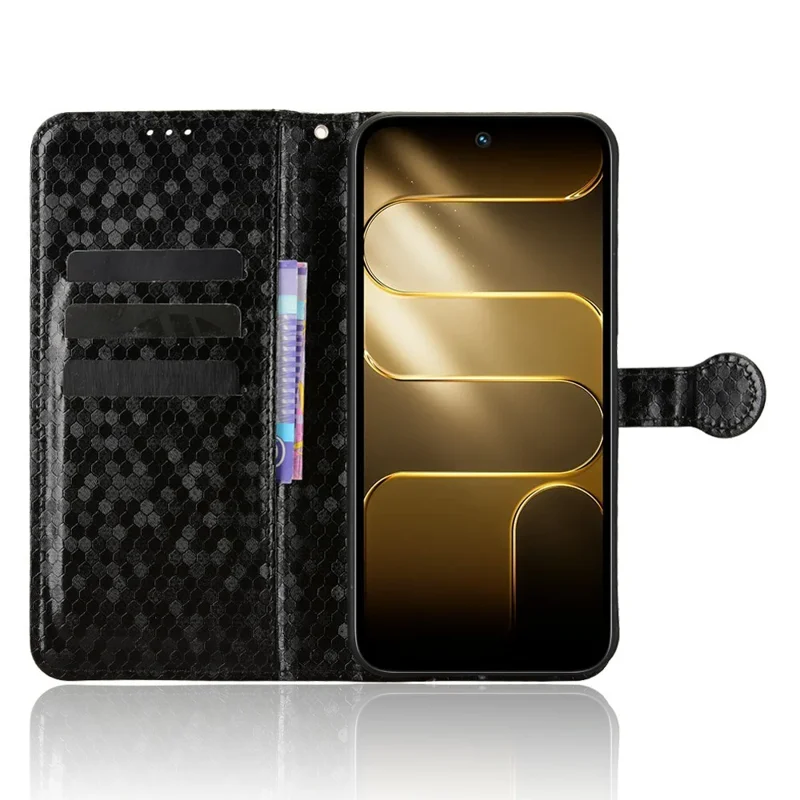 Чехол-кошелек с узором точек для TECNO Spark 50 4G, чехол из искусственной кожи с ремешком на запястье - черный