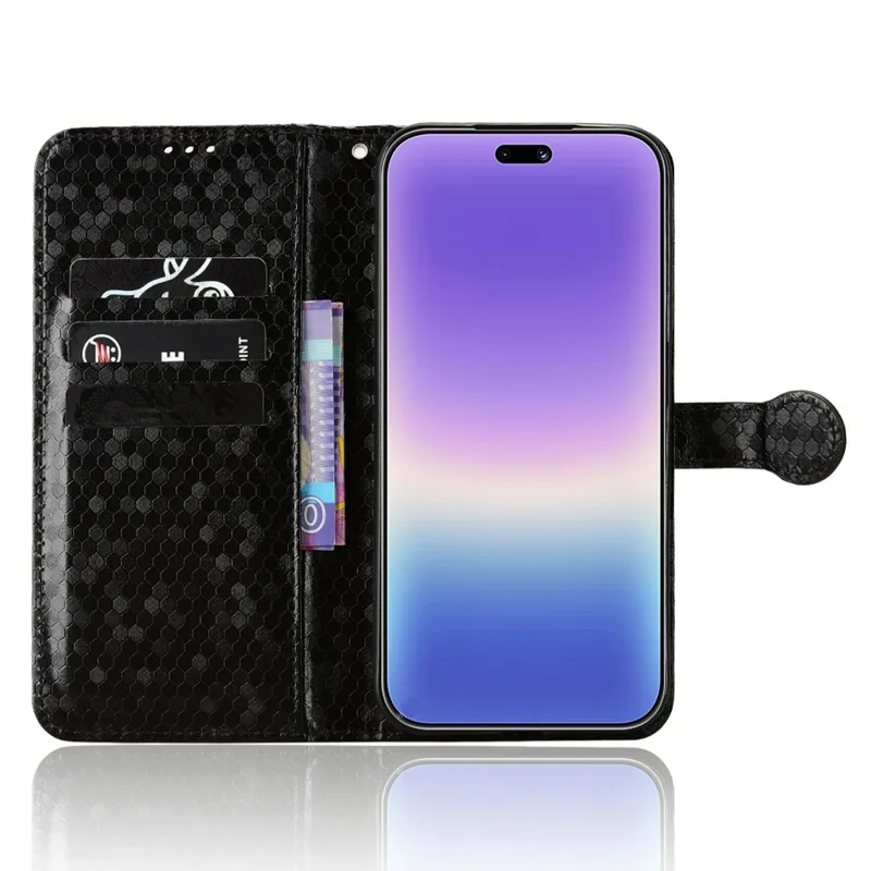 För Huawei Pura 90 Plånboksfodral Punktmönster Avtryck PU-läder Mobilskal med Handlårmsrem - Svart