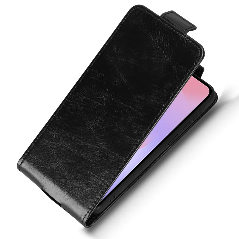 For Samsung Galaxy A37 5G Stand Case Magnetic Clasp Vertical Flip Leather Phone Cover with Card Holder - Black