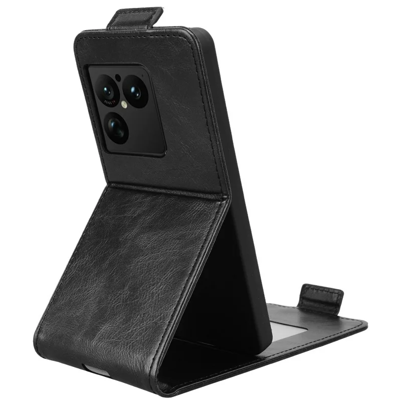 For Sony Xperia 1 VIII Stand Case Magnetic Clasp Vertical Flip Leather Phone Cover with Card Holder - Black