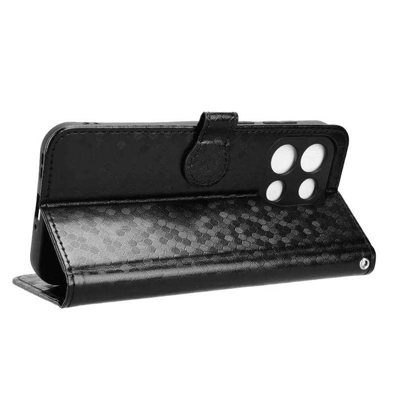 Wallet Case For OnePlus Nord 6 5G  /  Turbo 6 5G Dot Pattern Imprint PU Leather Phone Cover with Wrist Strap - Black