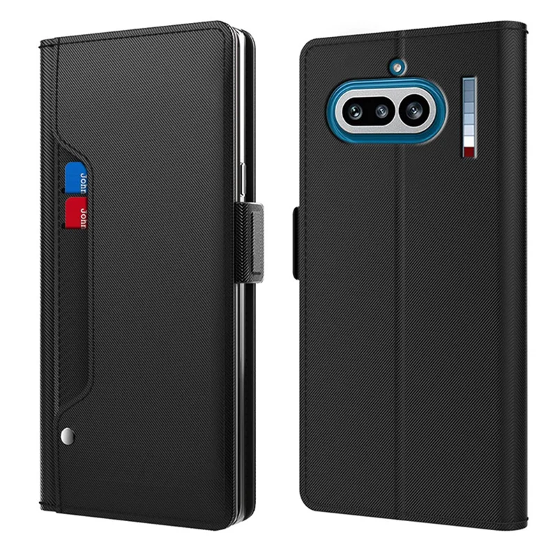 For Nothing Phone (4a) Case PU+TPU Magnetic Flip Phone Cover with Stand - Black