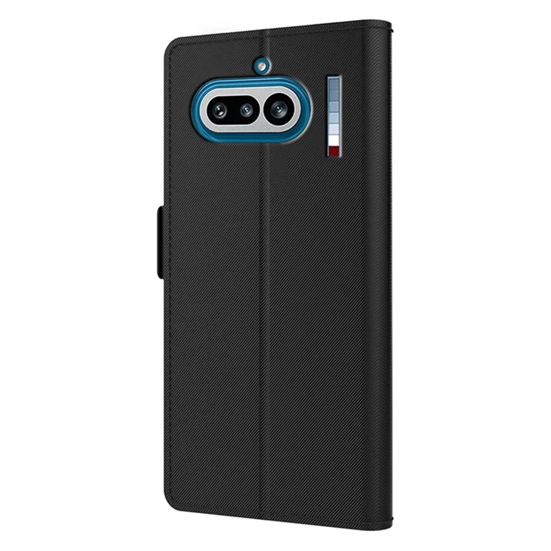 For Nothing Phone (4a) Case PU+TPU Magnetic Flip Phone Cover with Stand - Black