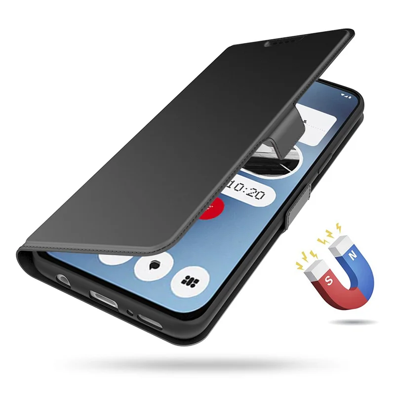 For Nothing Phone (4a) Pro Case Shockproof TPU Inner Shell Leather Phone Cover Card Slot - Black