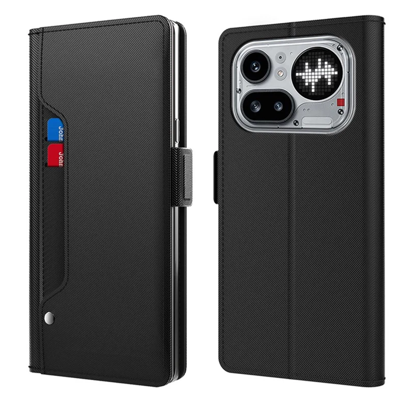 For Nothing Phone (4a) Pro Case PU+TPU Magnetic Flip Phone Cover with Stand - Black
