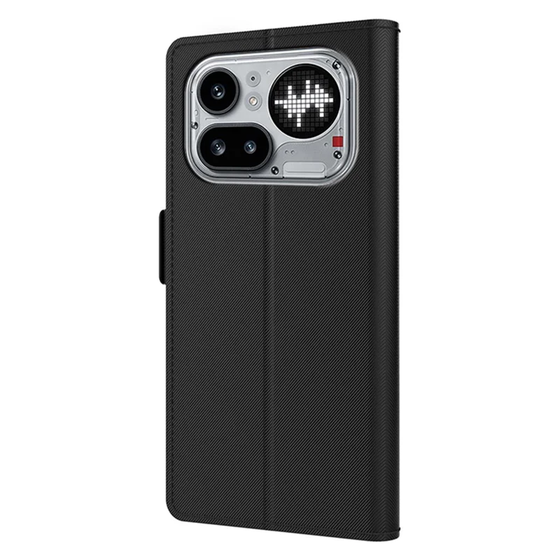 For Nothing Phone (4a) Pro Case PU+TPU Magnetic Flip Phone Cover with Stand - Black