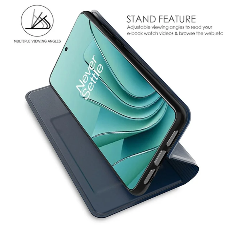 For OnePlus 15T 5G Case PU Leather Phone Cover with Card Holder Stand - Blue