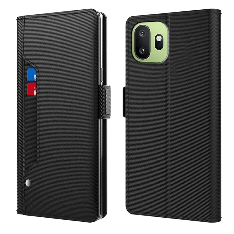 For OnePlus 15T 5G Case PU+TPU Magnetic Flip Phone Cover with Stand - Black
