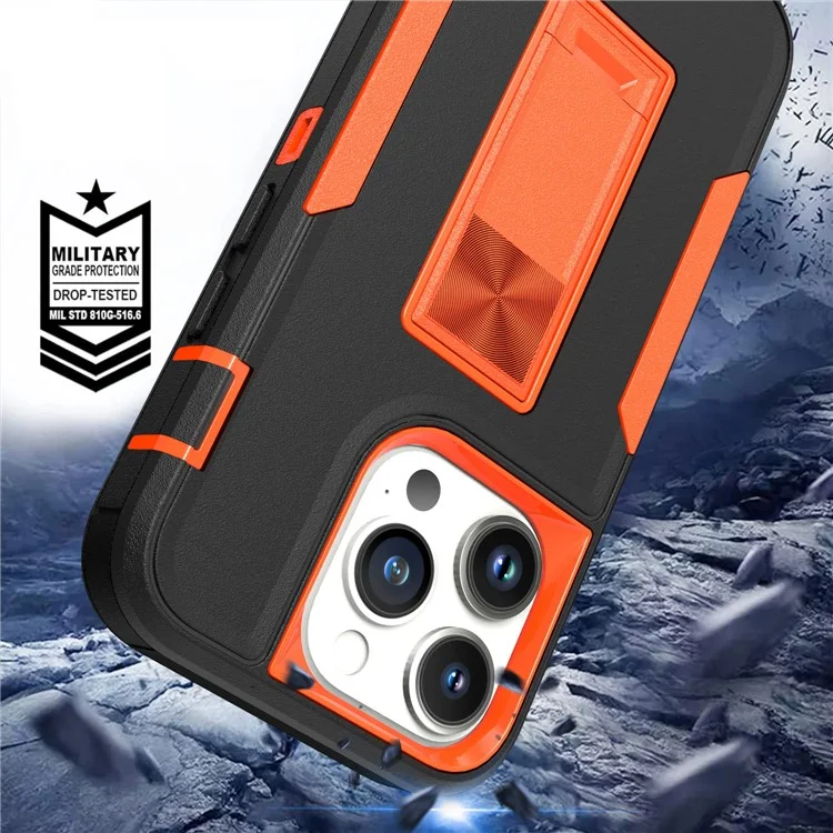 Para Iphone 14 Pro Max Chetes de Choque à Prova de Choque TPU + PC Camada Dupla Anti-Slip Defender Tampa de Telefone Protetora - Preto / Laranja