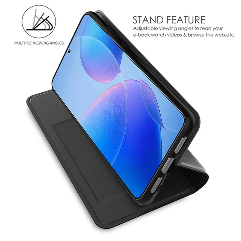 For Xiaomi Redmi 15a 5G Case PU Leather Phone Cover with Card Holder Stand - Black
