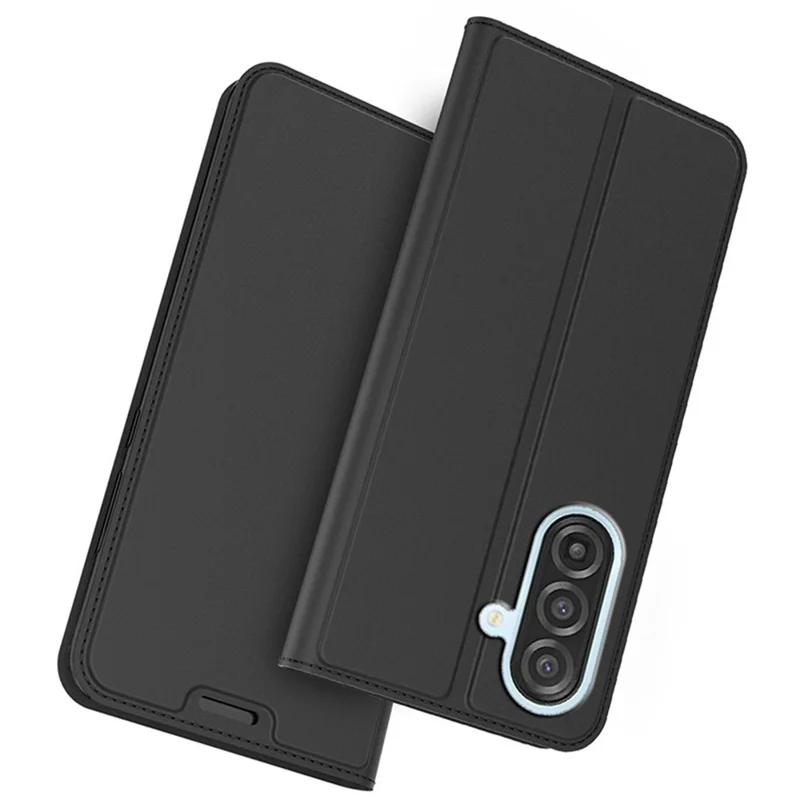 For Samsung Galaxy A27 Case PU Leather Phone Cover with Card Holder Stand - Black