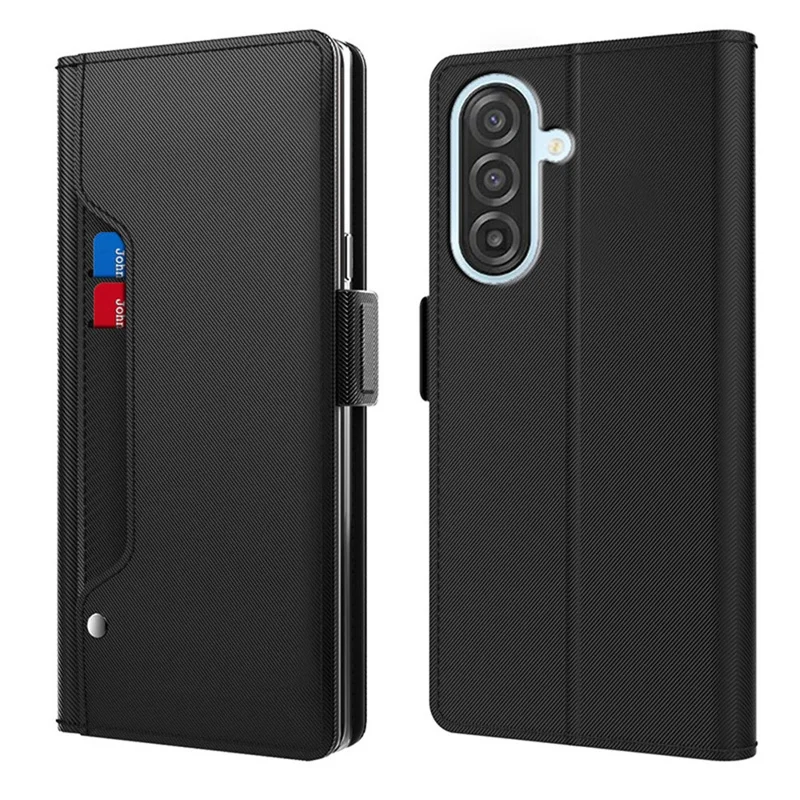 For Samsung Galaxy A27 Case PU+TPU Magnetic Flip Phone Cover with Stand - Black