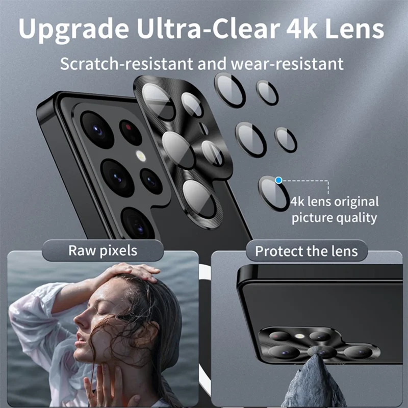For Samsung Galaxy S22 Ultra 5G Magnetic Case Football Pattern PC+TPU Protective Cover with Lens Film - LK00320-021