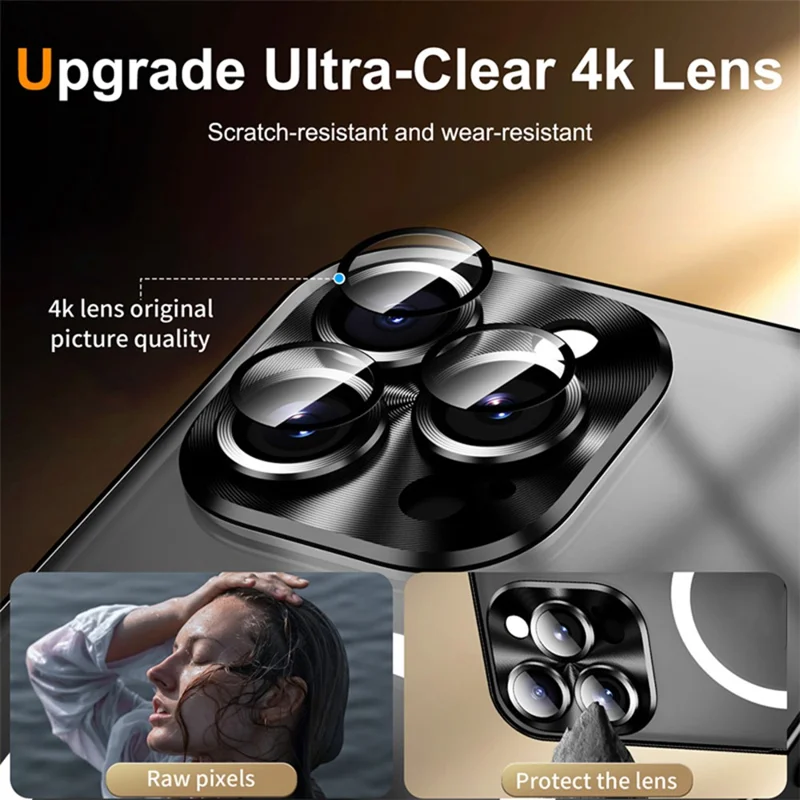 For iPhone 16 Pro Magnetic Case Football Pattern PC+TPU Protective Cover with Lens Film - LK00320-021