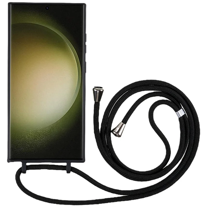 For Samsung Galaxy S26 Ultra Case TPU Soft Shockproof Phone Cover with Adjustable Lanyard - Black