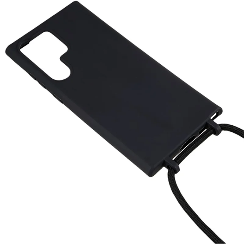 For Samsung Galaxy S26 Ultra Case TPU Soft Shockproof Phone Cover with Adjustable Lanyard - Black