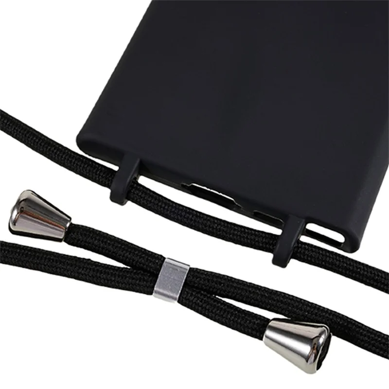 For Samsung Galaxy S26 Ultra Case TPU Soft Shockproof Phone Cover with Adjustable Lanyard - Black