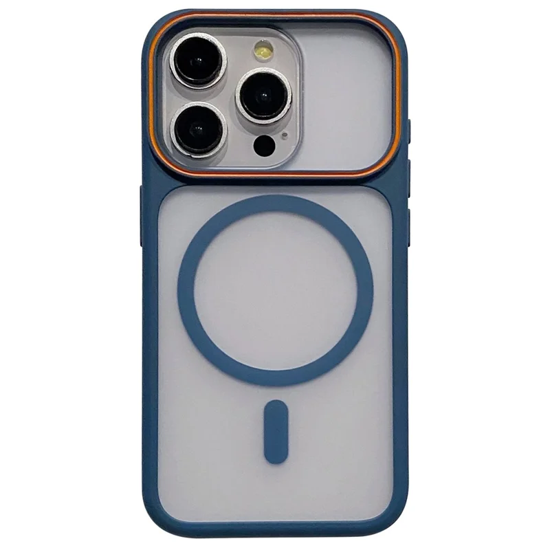 For iPhone 12 Pro Max  /  13 Pro Max Magnetic Case Large Viewing Window TPU + PC Shockproof Phone Cover - Blue