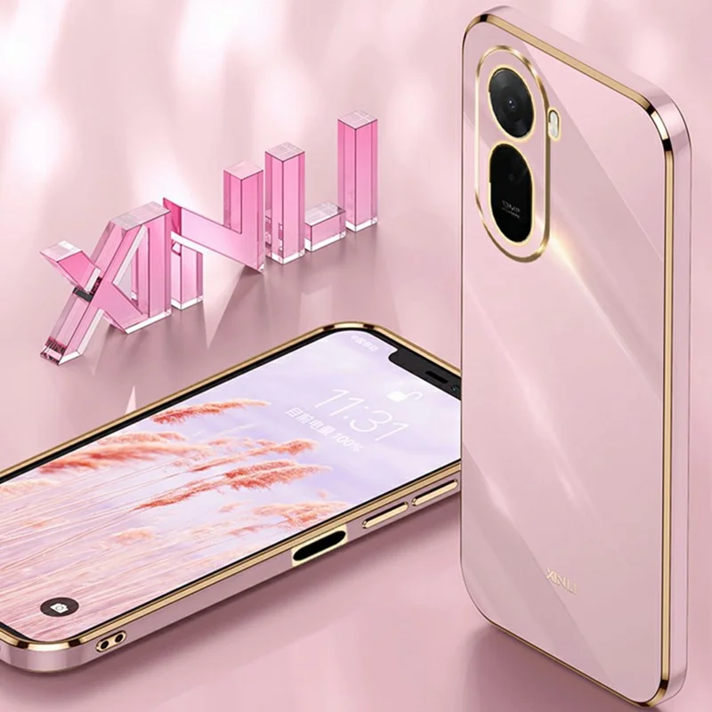 XINLI For Xiaomi Poco C85x 5G / Redmi A7 Pro 4G (171.56mm) Case TPU Phone Cover with Electroplating Frame - Cyan