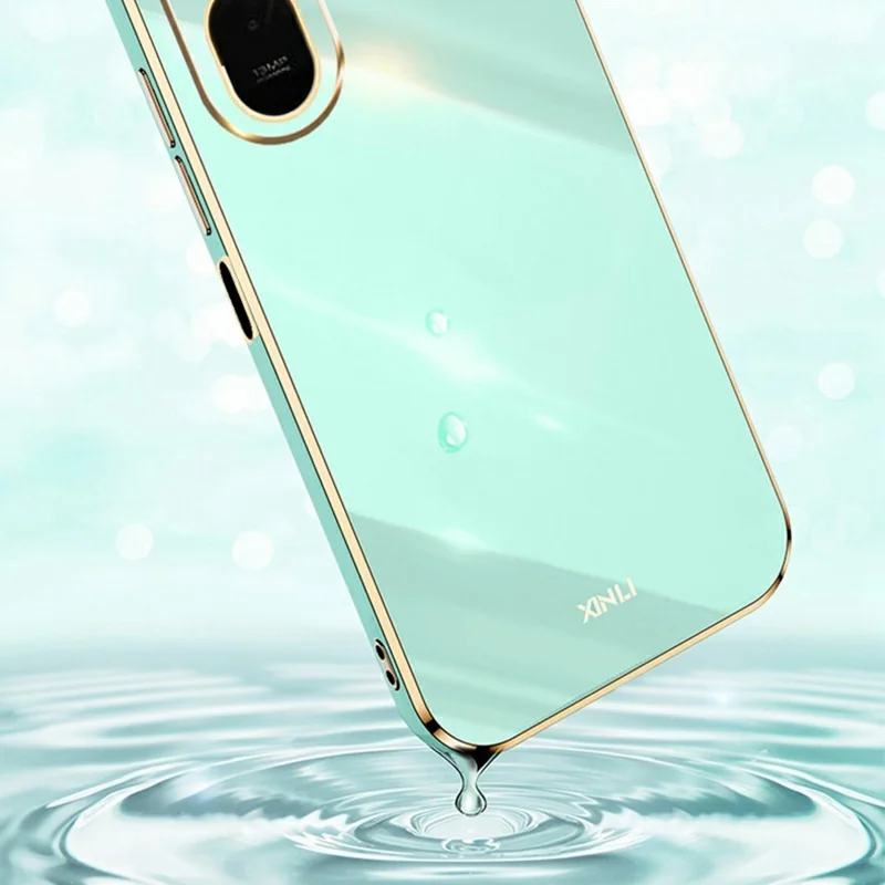 XINLI For Xiaomi Poco C85x 5G / Redmi A7 Pro 4G (171.56mm) Case TPU Phone Cover with Electroplating Frame - Cyan