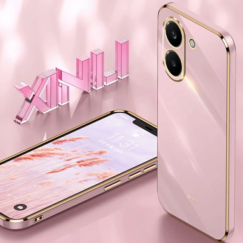 XINLI For Xiaomi Redmi Turbo 5 5G  /  Poco X8 Pro 5G Case TPU Phone Cover with Electroplating Frame  - Cyan