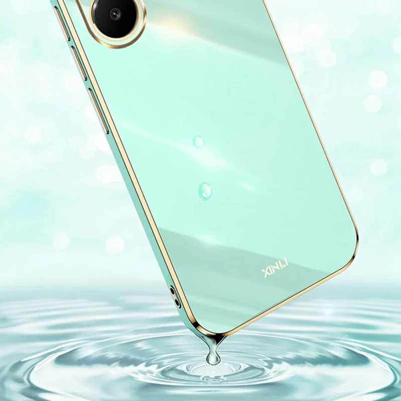 XINLI For Xiaomi Redmi Turbo 5 5G  /  Poco X8 Pro 5G Case TPU Phone Cover with Electroplating Frame  - Cyan