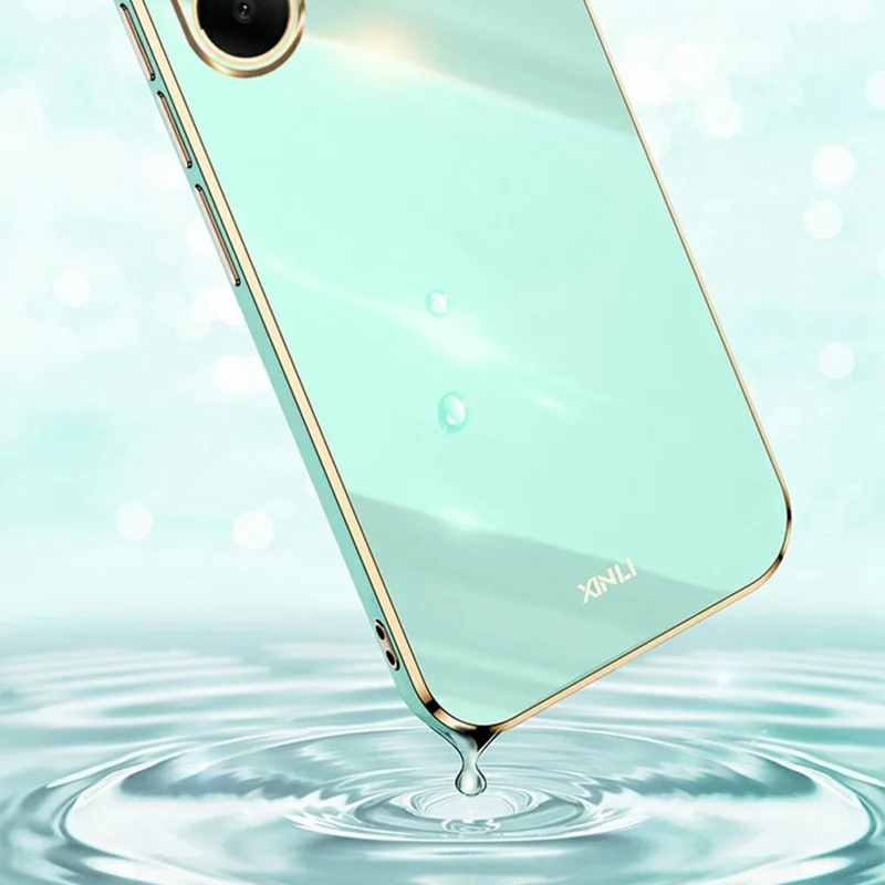 XINLI For Xiaomi Redmi Turbo 5 Max 5G  /  Poco X8 Pro Max 5G Case TPU Phone Cover with Electroplating Frame - Cyan