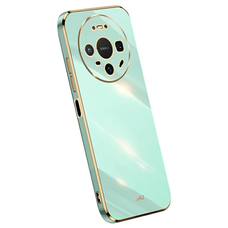 XINLI For Huawei Mate 80 Case TPU Phone Cover with Electroplating Frame - Cyan