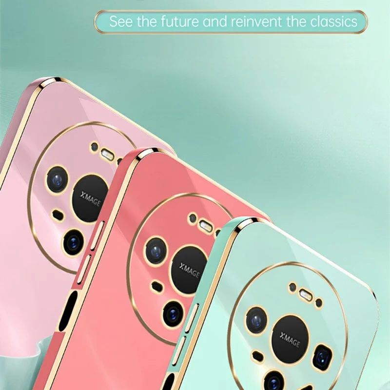 XINLI For Huawei Mate 80 Case TPU Phone Cover with Electroplating Frame - Cyan