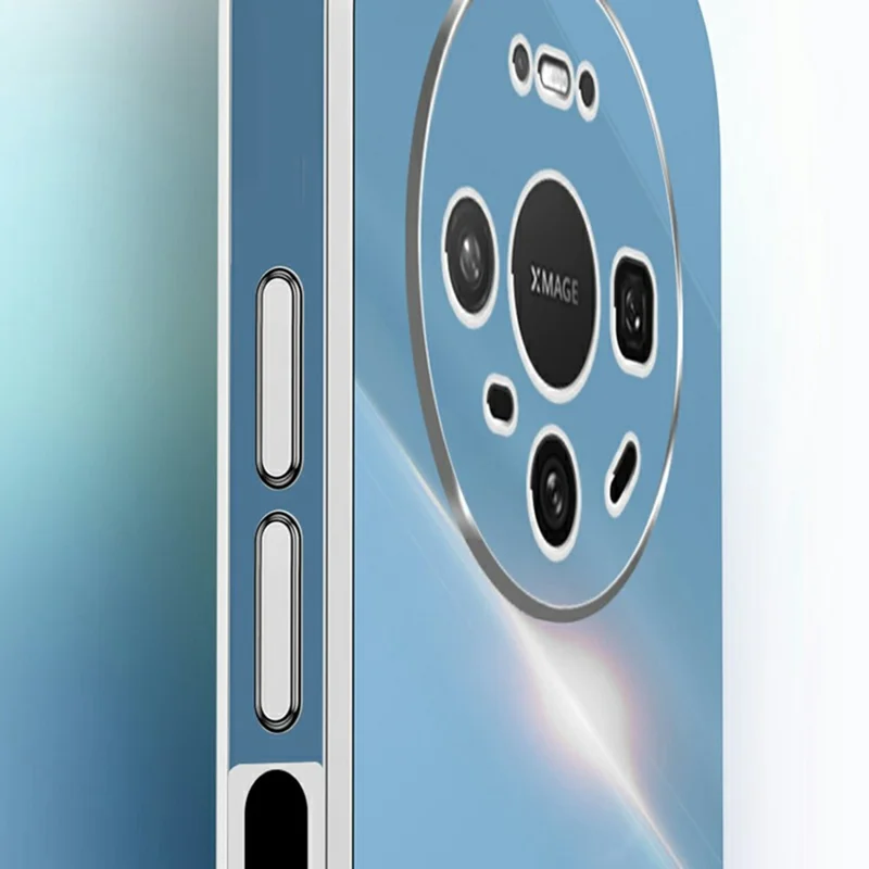 XINLI For Huawei Mate 80 Case TPU Phone Cover with Electroplating Frame - Cyan