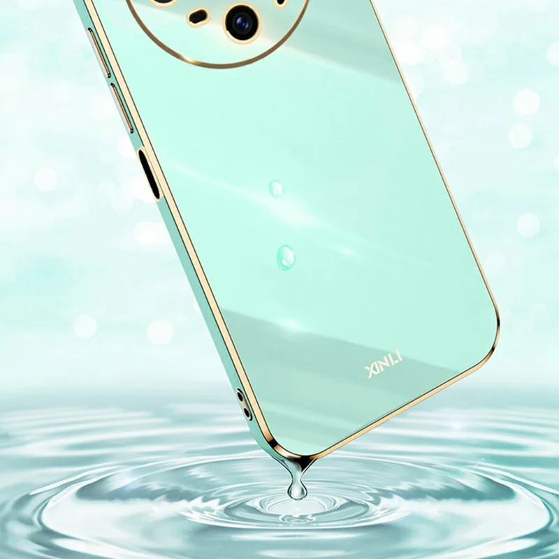 XINLI For Huawei Mate 80 Case TPU Phone Cover with Electroplating Frame - Cyan