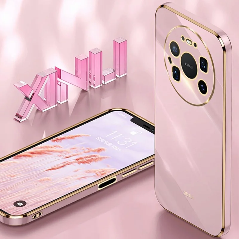 XINLI For Huawei Mate 80 Pro Max Case TPU Phone Cover with Electroplating Frame - Cyan