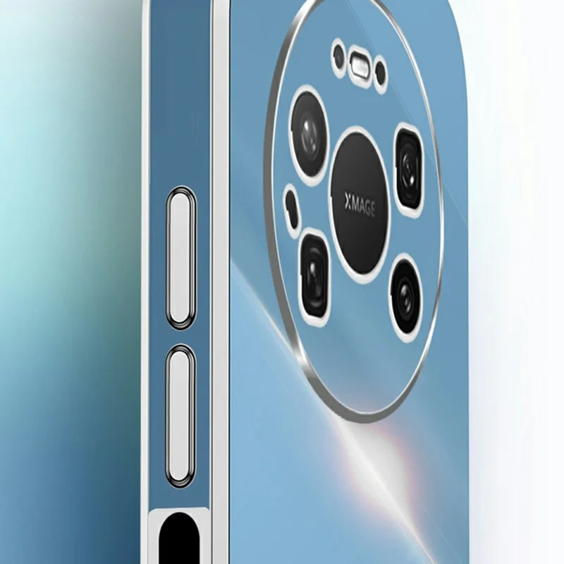 XINLI For Huawei Mate 80 Pro Max Case TPU Phone Cover with Electroplating Frame - Cyan