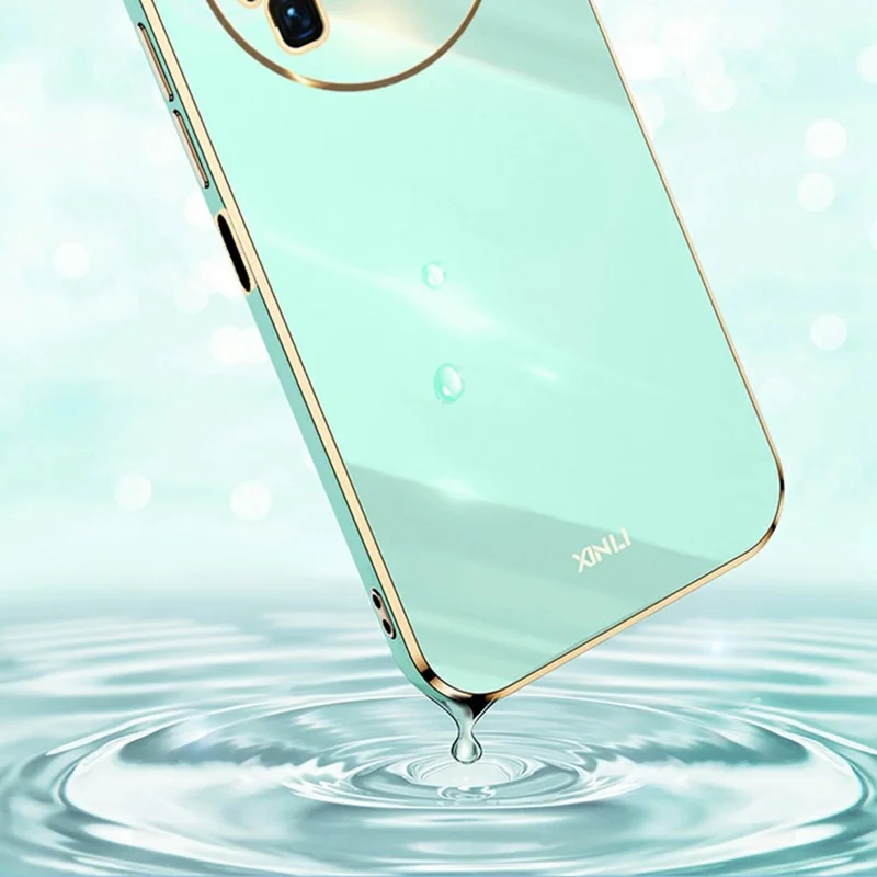 XINLI For Huawei Mate 80 Pro Max Case TPU Phone Cover with Electroplating Frame - Cyan