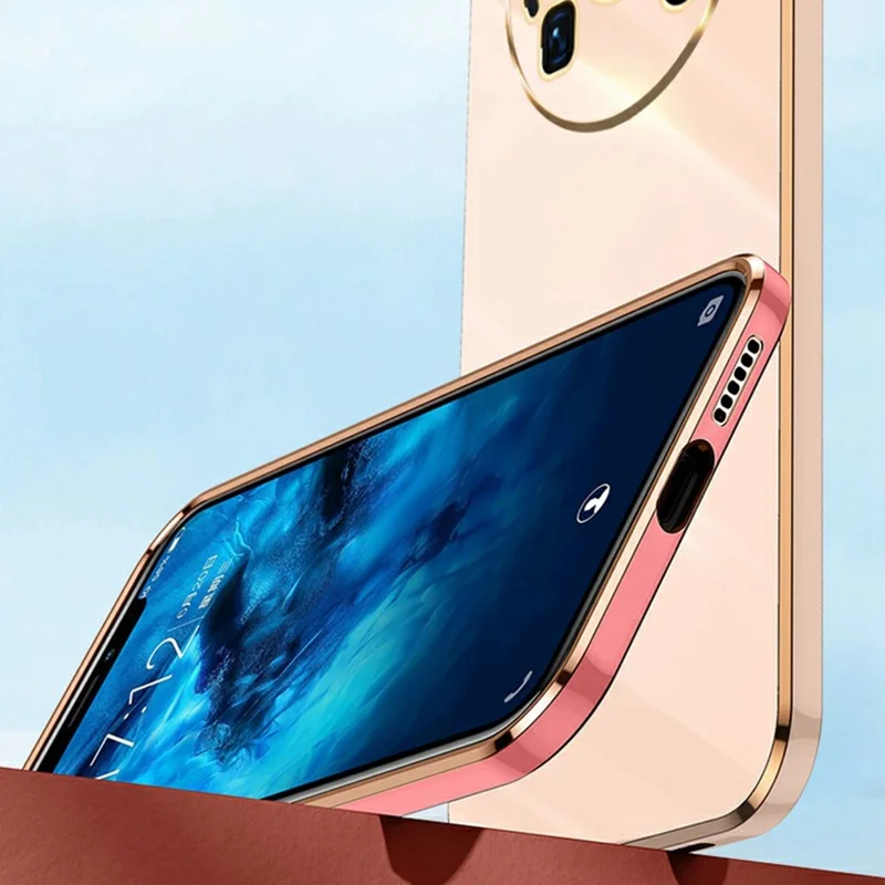 XINLI For Huawei Mate 80 Pro Max Case TPU Phone Cover with Electroplating Frame - Cyan