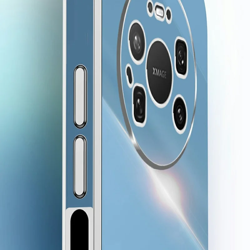 XINLI For Huawei Mate 80 Pro Max Case Ring Kickstand Electroplating TPU Phone Cover - Cyan