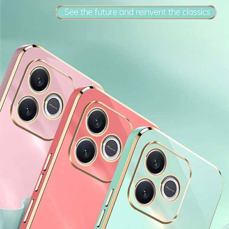 XINLI For Honor 600 Lite 5G Case TPU Phone Cover with Electroplating Frame - Cyan