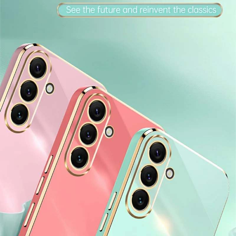 XINLI For Samsung Galaxy A37 5G Case TPU Phone Cover with Electroplating Frame - Cyan