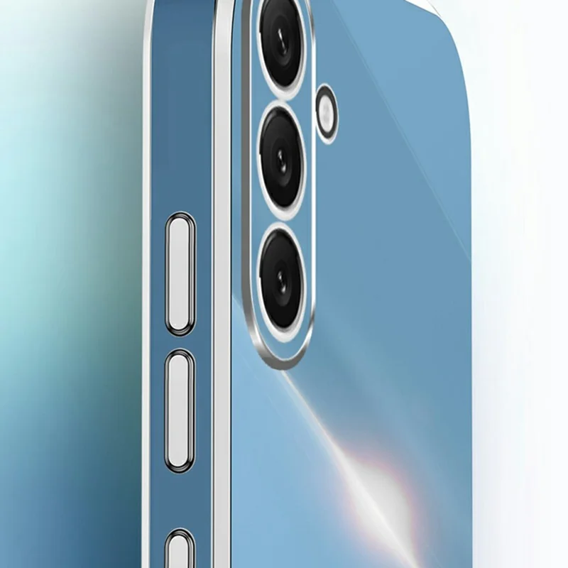 XINLI For Samsung Galaxy A37 5G Case Ring Kickstand Electroplating TPU Phone Cover - Cyan