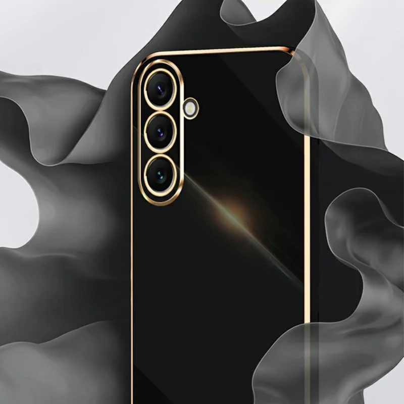 XINLI For Samsung Galaxy A57 5G Case TPU Phone Cover with Electroplating Frame - Cyan