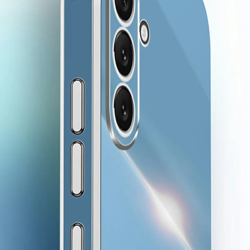 XINLI For Samsung Galaxy A57 5G Case TPU Phone Cover with Electroplating Frame - Cyan