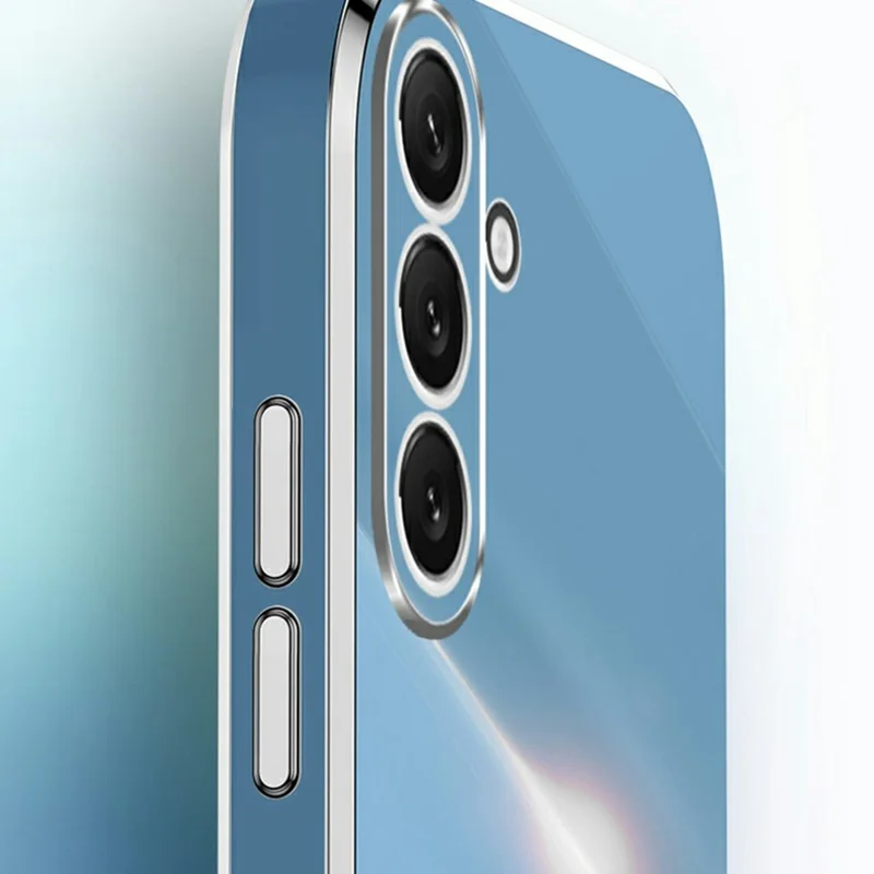 XINLI For Samsung Galaxy A57 5G Case Ring Kickstand Electroplating TPU Phone Cover - Cyan