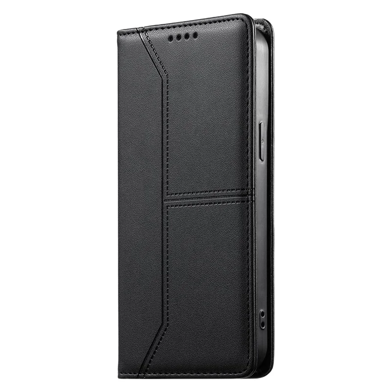 حالة محفظة واقف لـ Xiaomi Redmi 15a 5G غطاء هاتف من جلد PU وTPU بلون أنيق - أسود