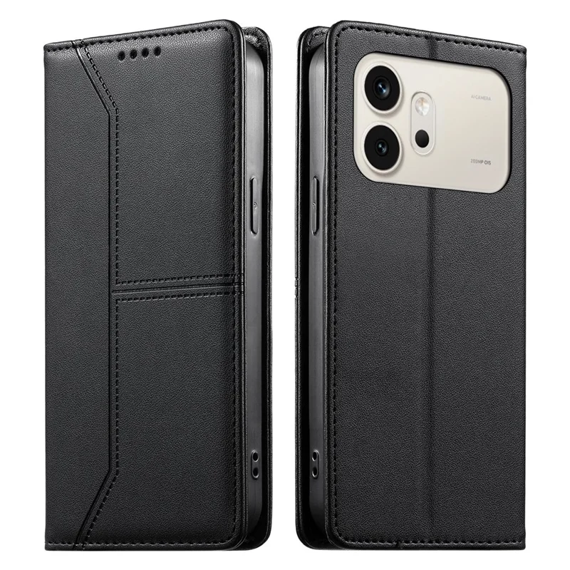 For Honor 600 5G Wallet Stand Case Line Splicing TPU PU Leather Phone Cover - Sort