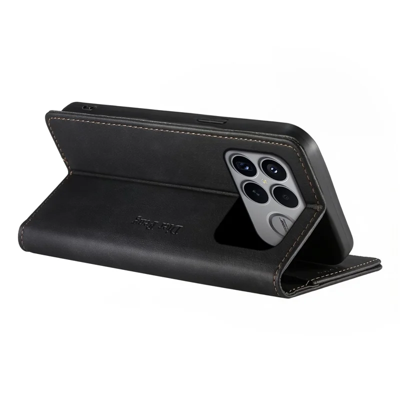 DIERFENG DF-019 for Xiaomi Poco F8 Ultra 5G / Redmi K90 Pro Max 5G Leather Wallet Case Magnetic Flip Cover with Card Slots RFID Blocking - Black