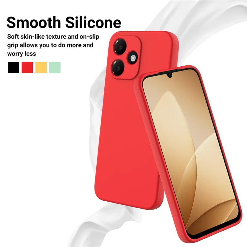 Coque en silicone liquide pour Oppo A6c 4G avec dragonne arrière - Rouge