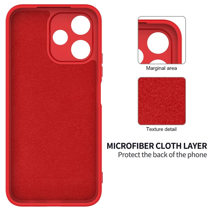 Coque en silicone liquide pour Oppo A6c 4G avec dragonne arrière - Rouge