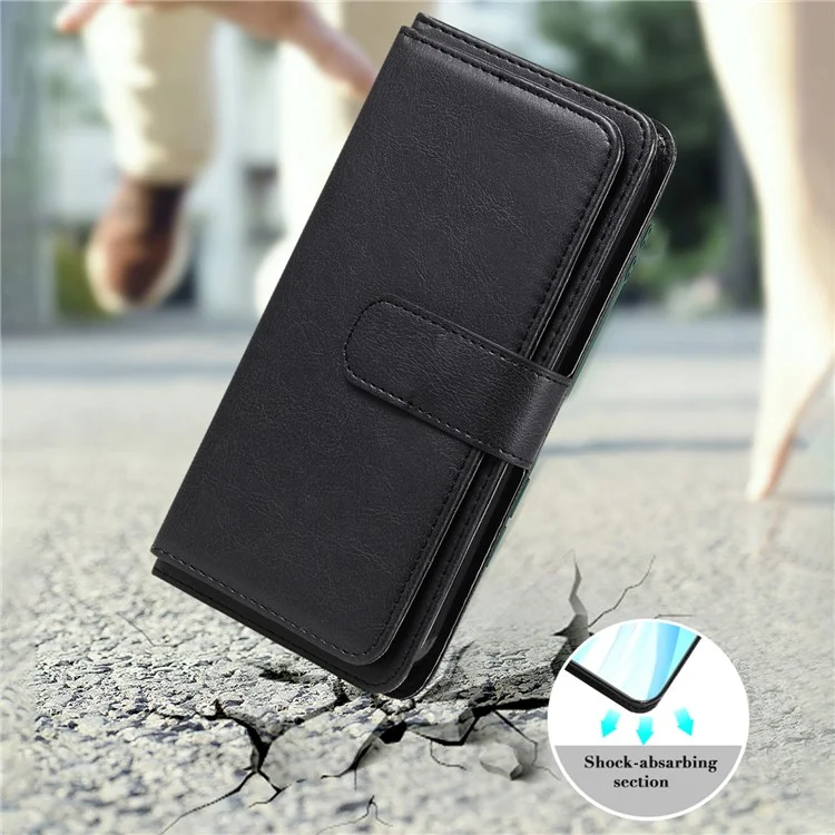 KT Série Multifonctionnelle 1 Pour Xiaomi 12 Lite 5G Téléphone Anti-shock Carte de Reprise du Support pu Leather Flip Téléphone Bautique - or Rose