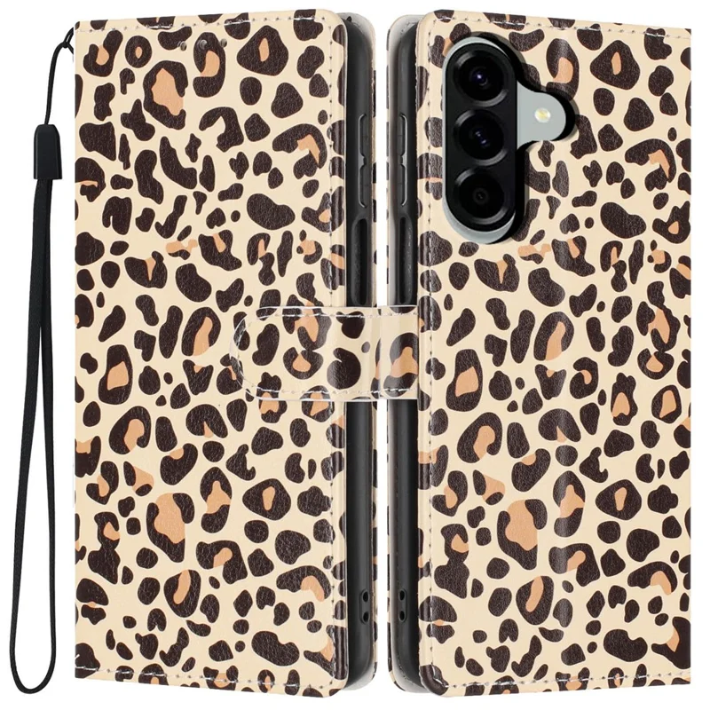 For Samsung Galaxy A05s 4G Wallet Case Pattern Printing PU Leather Stand Flip Phone Cover with Wrist Strap - Leopard Print